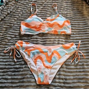 Shein multi colored 2 piece bikini,  size XL